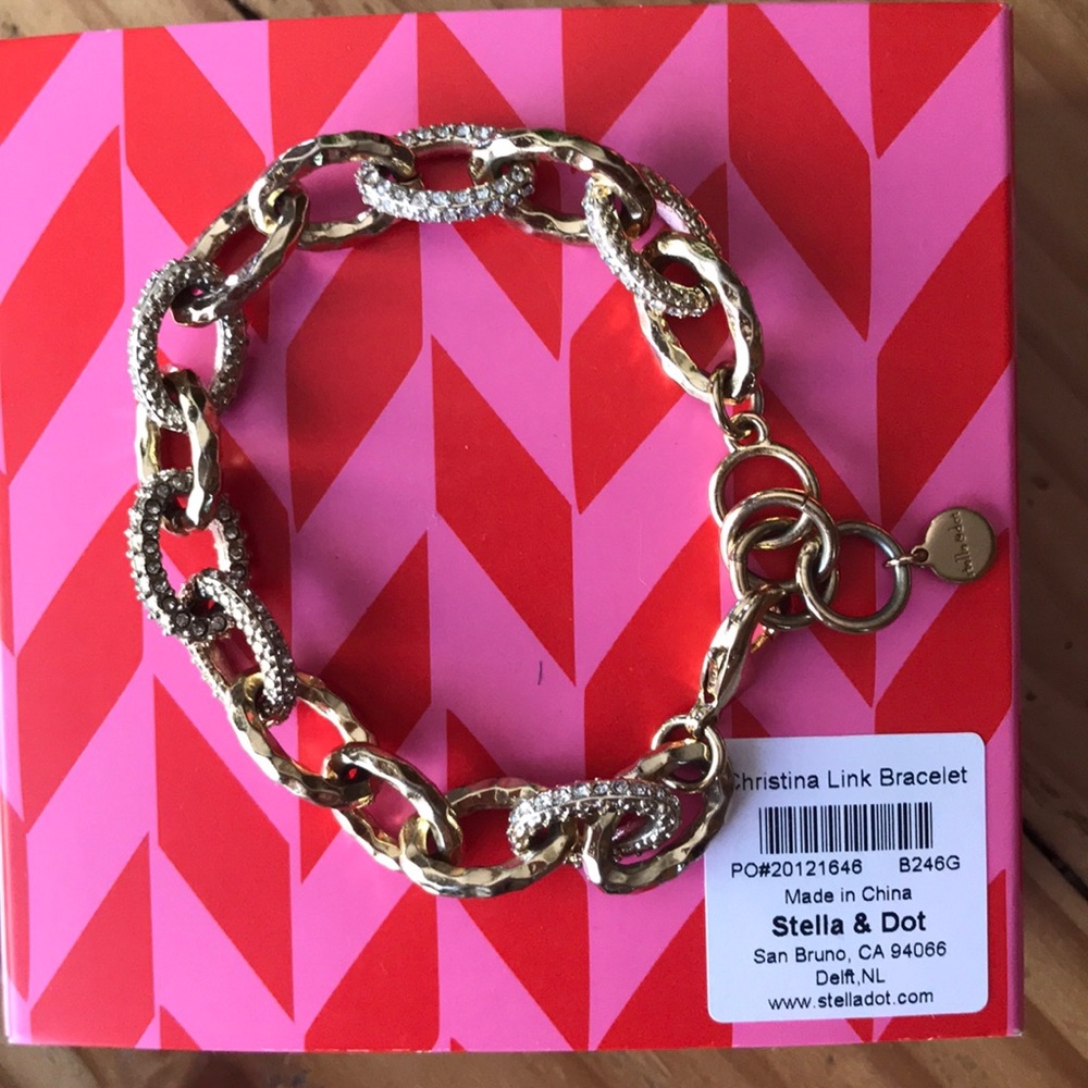 Stella & Dot Christina link bracelet gold